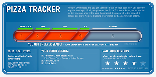 Dominos Pizza Tracker